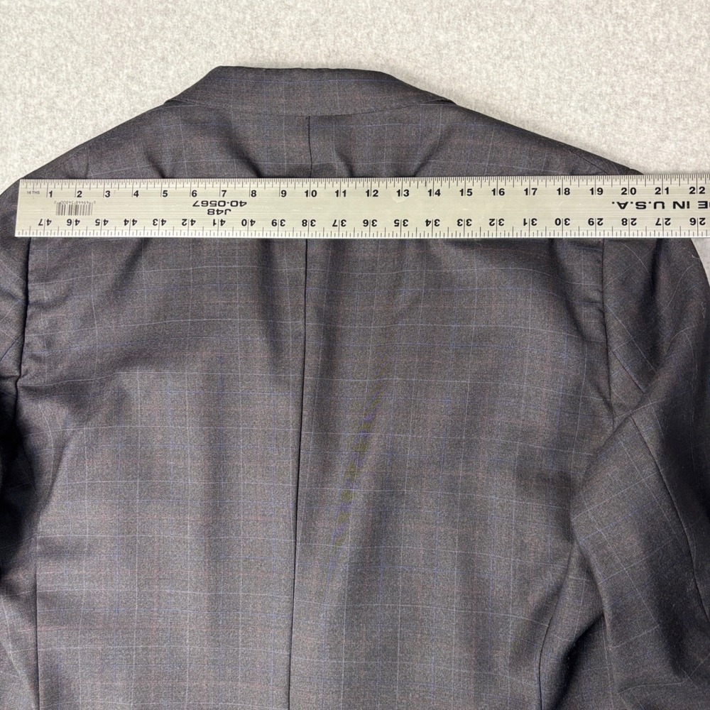 Paul Betenly Blazer 52R Windowpane Plaid Charcoal Wool Lanificio Filarte - Picture 11 of 15